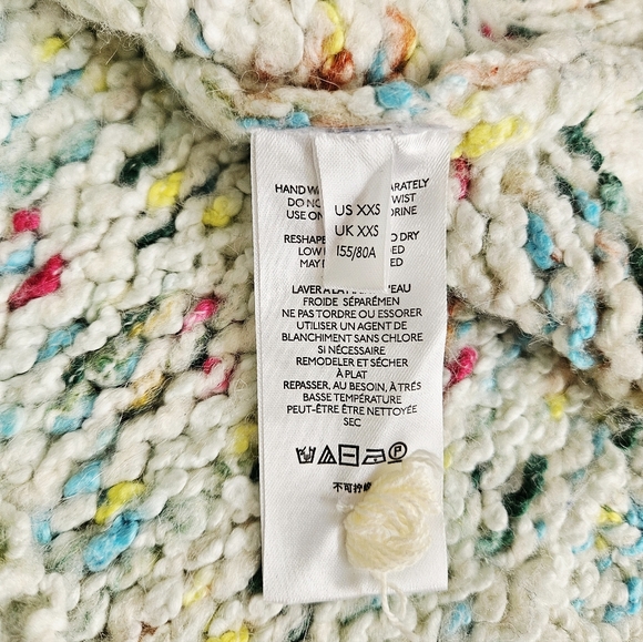 Anthropologie Gaia Sweater XXS COZY Blue Chunky Knit Confetti NWT Mock Neck - Picture 9 of 11